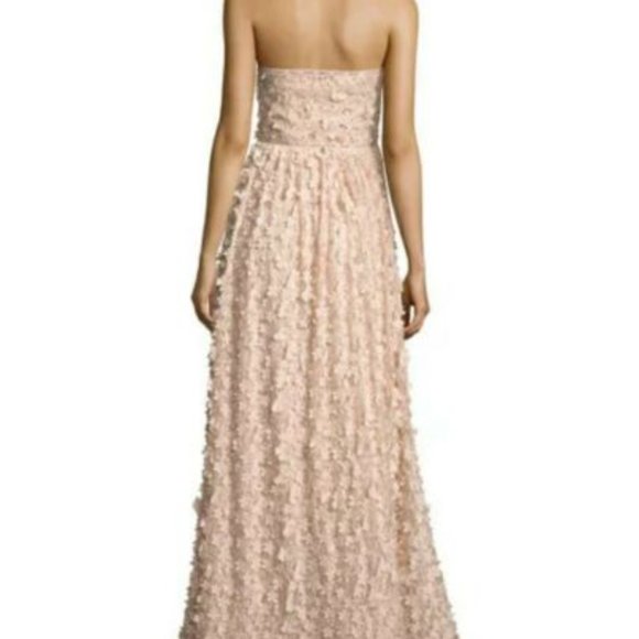 Evening by ECI Strapless Floral Applique Blush Dress Size 4 - Picture 3 of 11